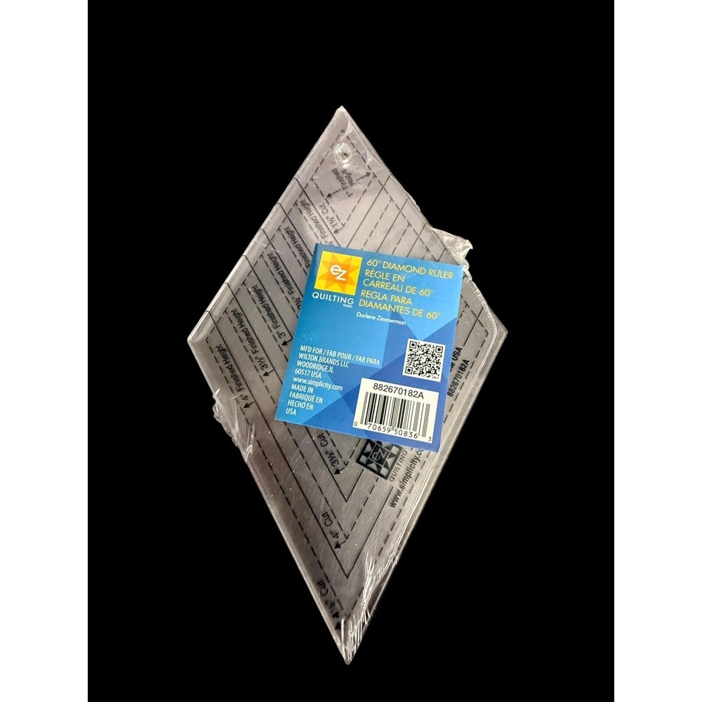 EZ Quilting 60° Diamond Acrylic Ruler Template for Quilting Patchwork New